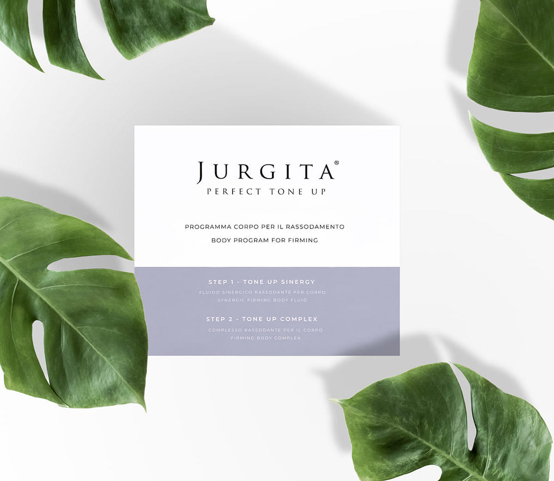 Jurgita Cosmeceuticals Perfect Tone Up box — professional firming body treatment designed to lift, sculpt, and improve skin elasticity with deep hydration and collagen support.