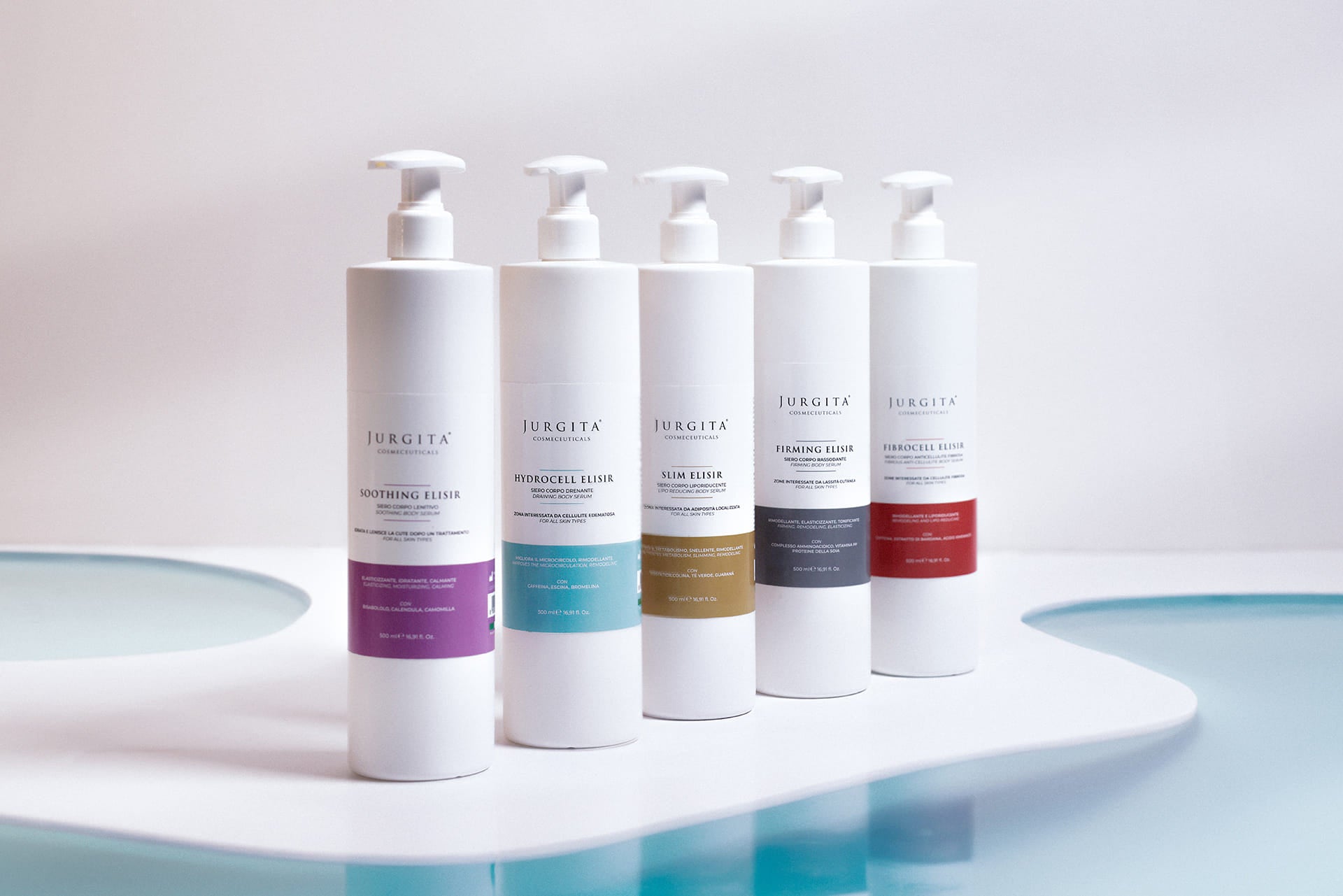 Jurgita Cosmeceuticals Perfect Body Line — professional body care elixirs designed for firming, slimming, and rejuvenating results from the first session.