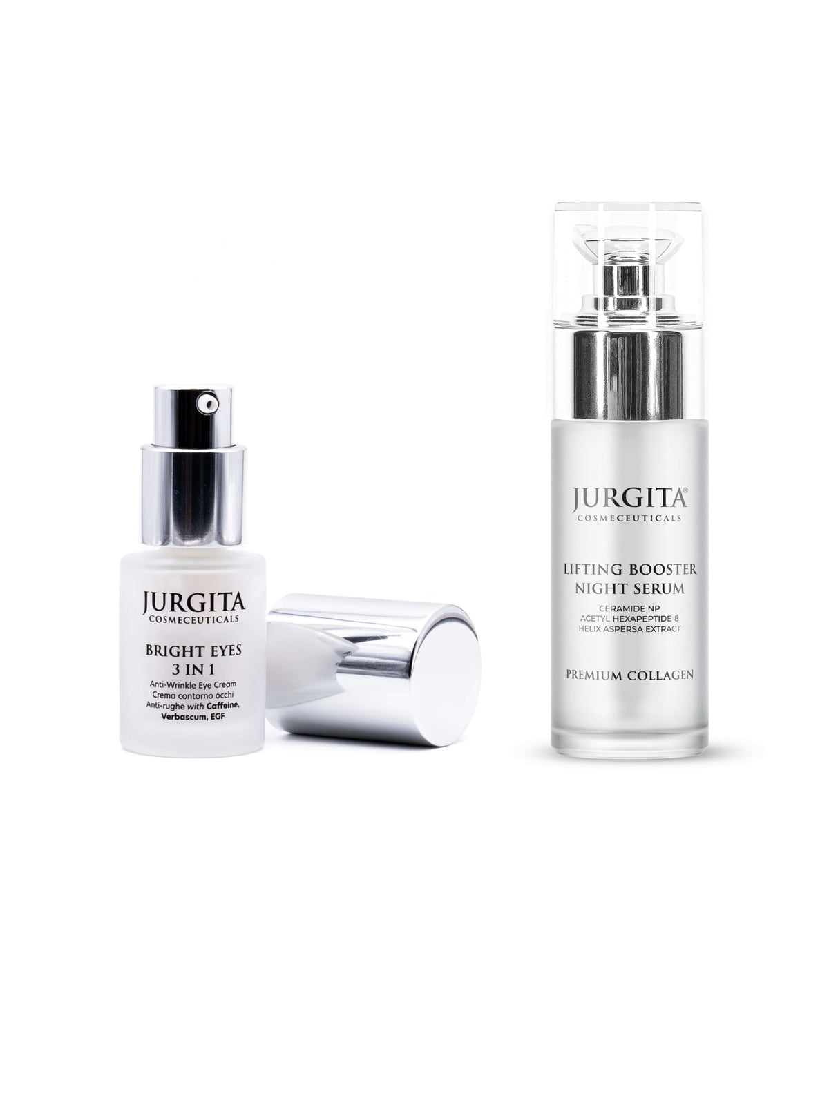 Jurgita Cosmeceuticals Bright Eyes 3 in 1 and Lifting Booster Night Serum, Eye and Lift duo