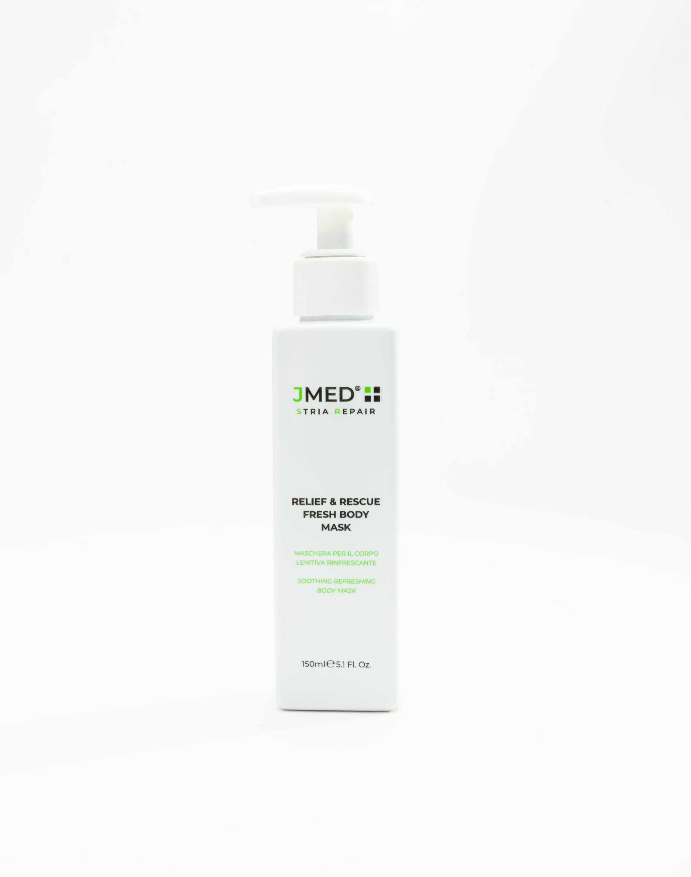 JMed Stria Repair Relief & Rescue Fresh Body Mask – 150ml soothing treatment for skin recovery and hydration.